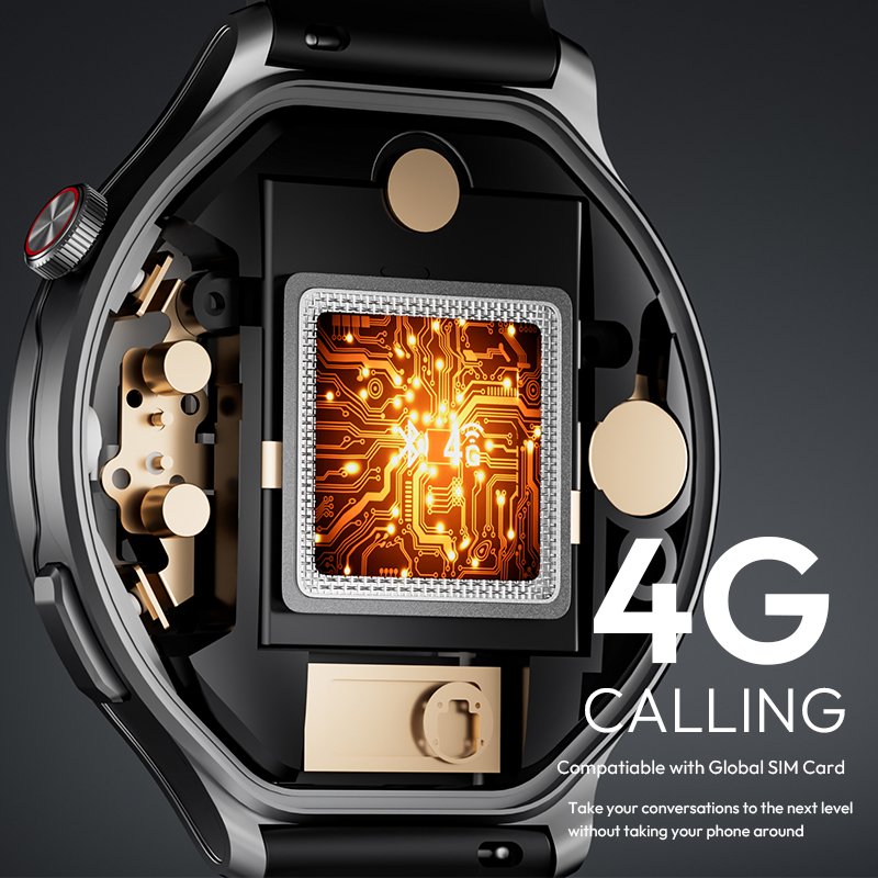J-STYLE 2351A Circle 4G 5G Android GPS Tracker Sport Waterproof Phone BT Call Smart Watch Smartwatch with Sim Card Simcard Slot